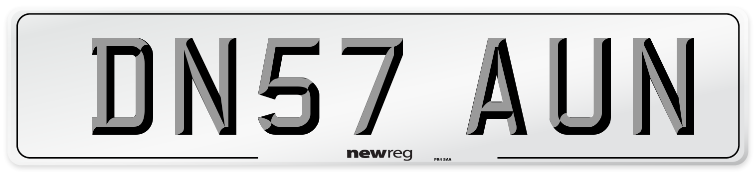 DN57 AUN Number Plate from New Reg